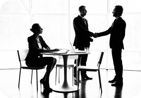 Business meeting handshake